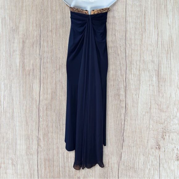 Xscape Strapless Beaded Maxi Dress with Fishtail Train Women size 4 - Picture 2 of 16